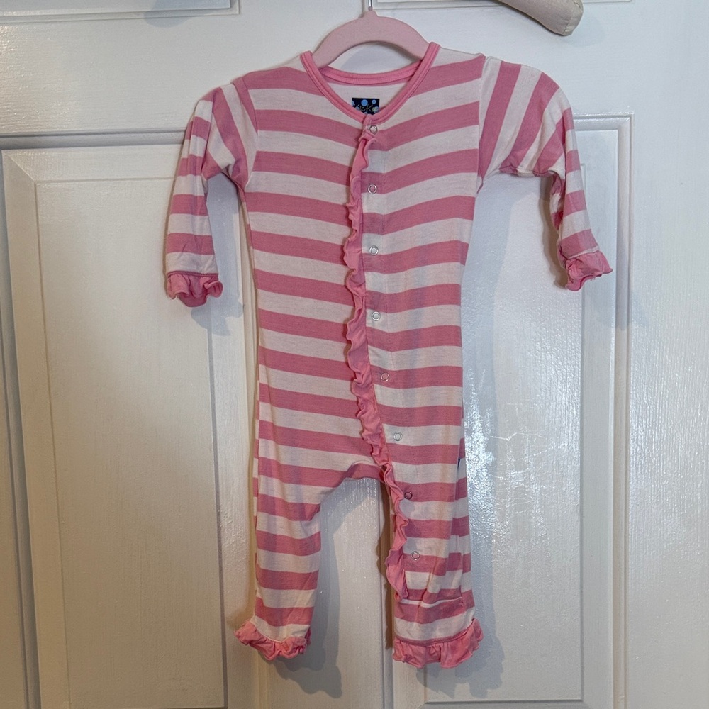 Pink Striped Kids One Piece 3-6m